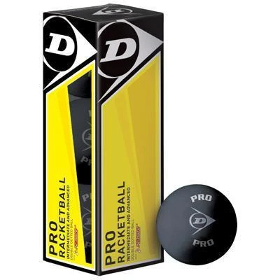 Dunlop Pro Racketball Balls: 1 Tube Of 3 Balls 3 Dunlop Pro Racketball Balls: 1 Tube Of 3 Balls