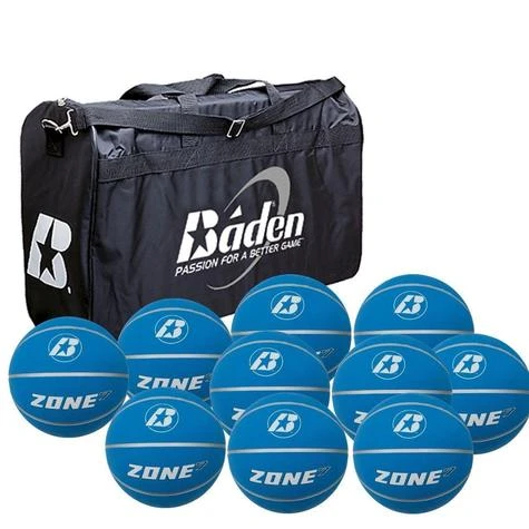 Baden 10 Ball Game Day Bag Plus 10 X Baden Zone Blue Size 7 Balls