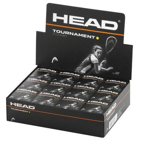 HEAD TOURNAMENT SINGLE YELLOW DOT SQUASH BALLS (DOZEN) 3 HEAD TOURNAMENT SINGLE YELLOW DOT SQUASH BALLS (DOZEN)