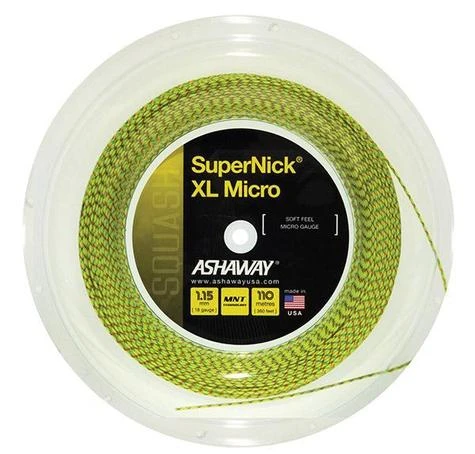Ashaway Supernick XL Micro Squash Strings- Reel 3 Ashaway Supernick XL Micro Squash Strings- Reel