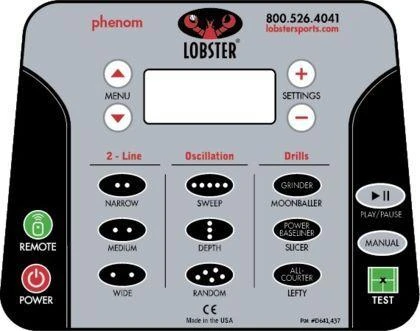 LOBSTER PHENOM TENNIS BALL MACHINE 3 LOBSTER PHENOM TENNIS BALL MACHINE